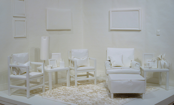 A "room" of paper furniture