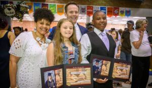Photos of students and administrators at the ceremony