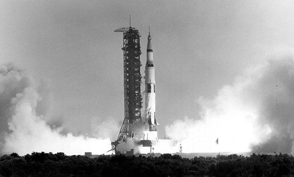 Apollo 11 spacecraft lifting off