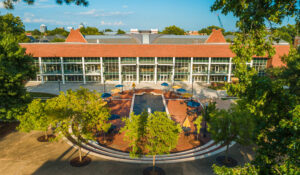 Aerial photo of the Moran building