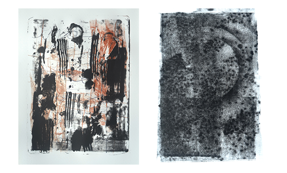 Image of two works of abstract art
