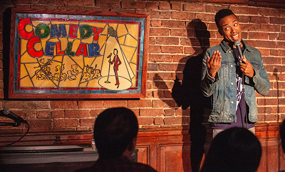 Photo of Jourdain Fisher on stage