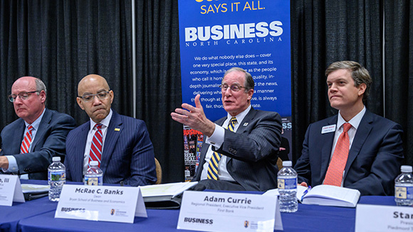 Dean Banks speaking on the panel.