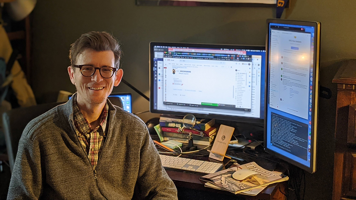 Photo of Kevin McClain at home office