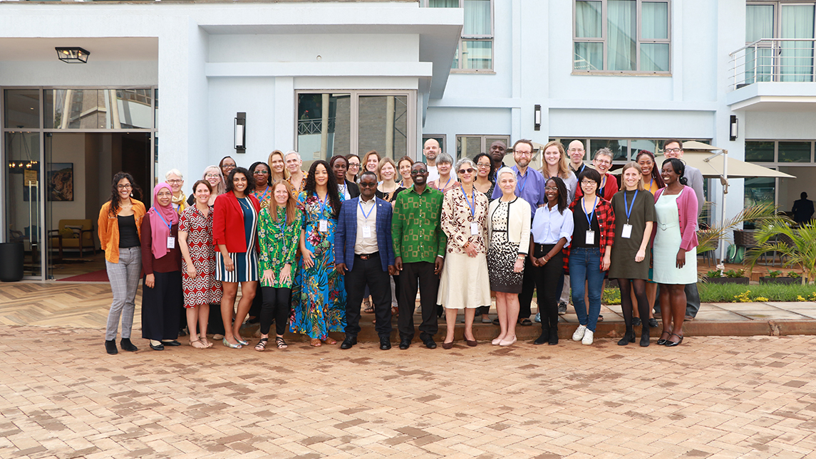 Erausquin pictured with the 17 other researchers at the African Population Research Health Center in January