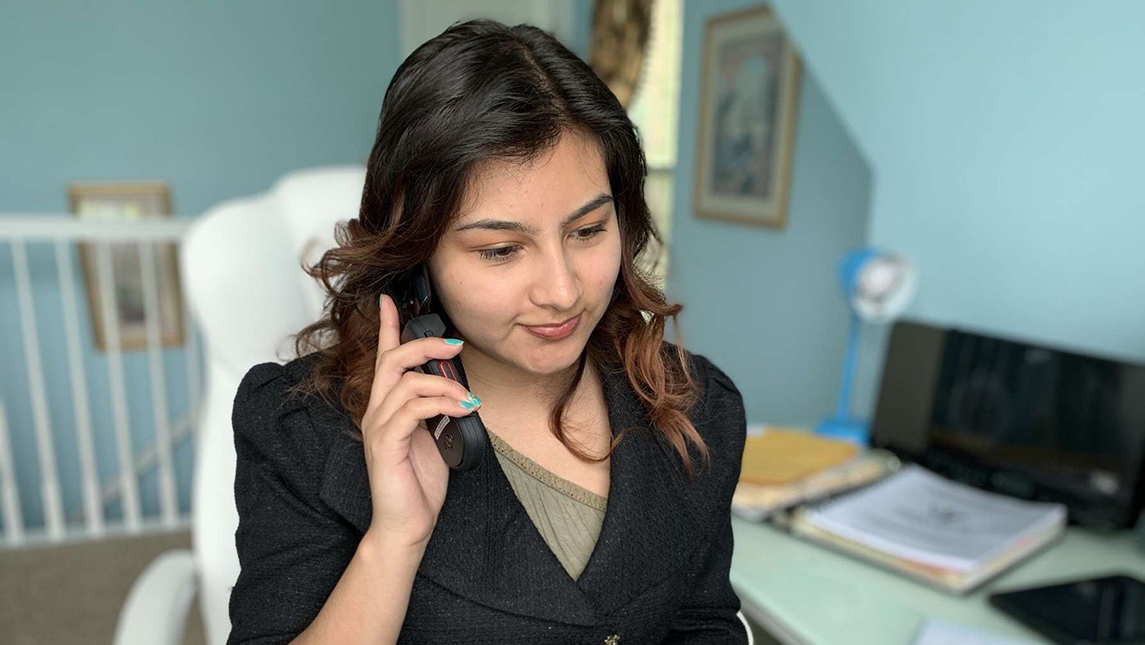 Photo of woman talking on phone