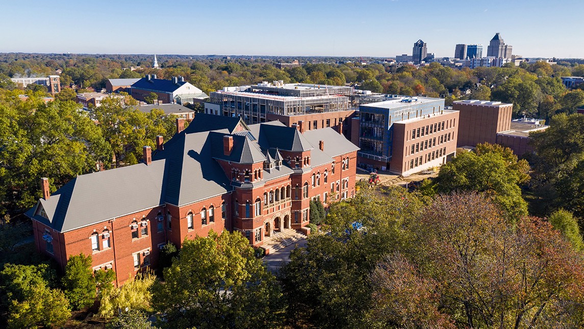aerial shot of campus