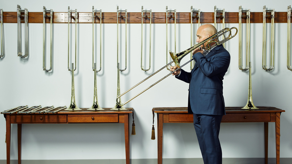 Trombonist Joseph Alessi, photography by S.E. Shires