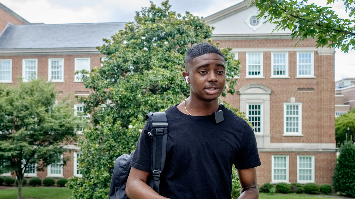 young man on campus