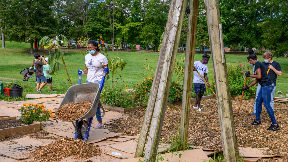 students landscaping