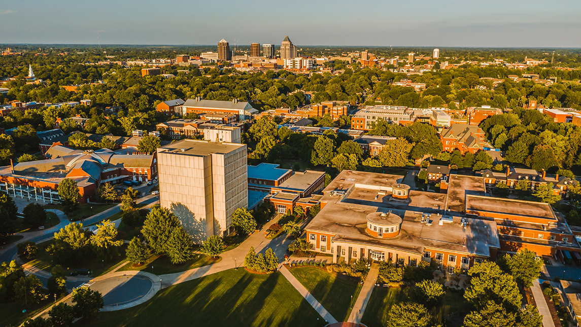 aerial of campus