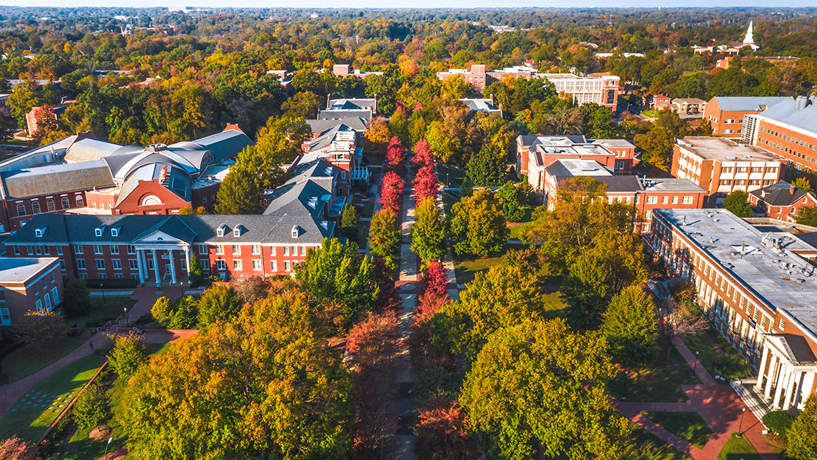 aerial image of College Avenue