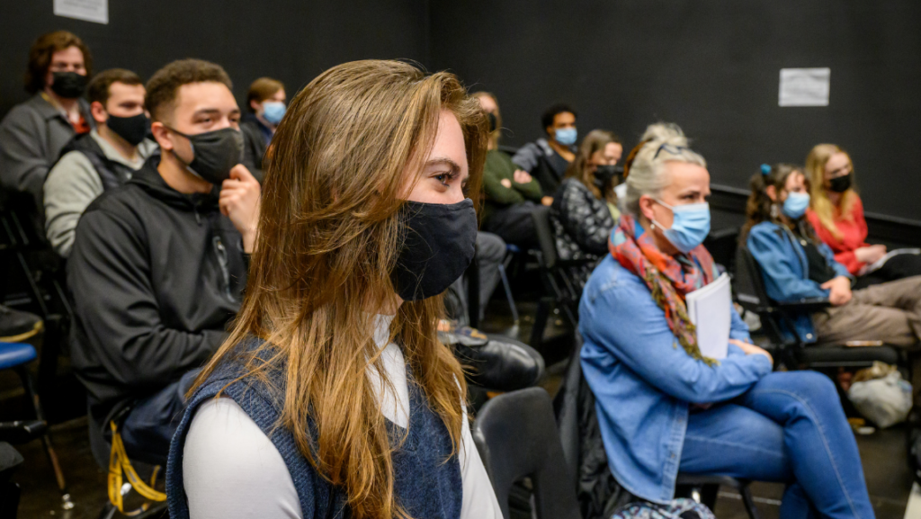 Students listening during masterclass.