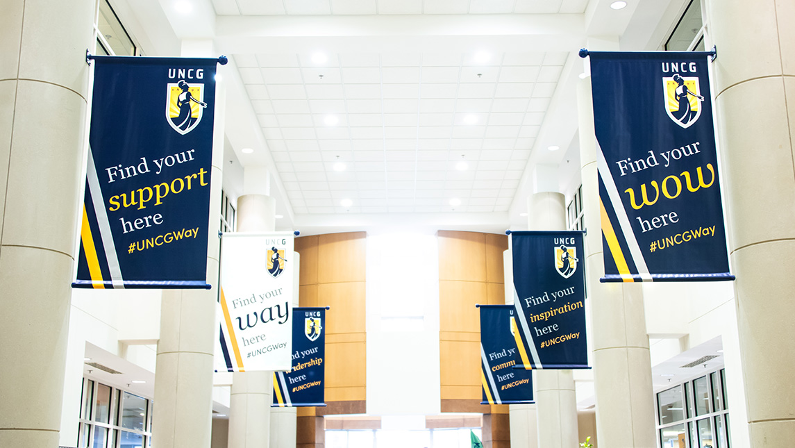 banners on UNCG campus