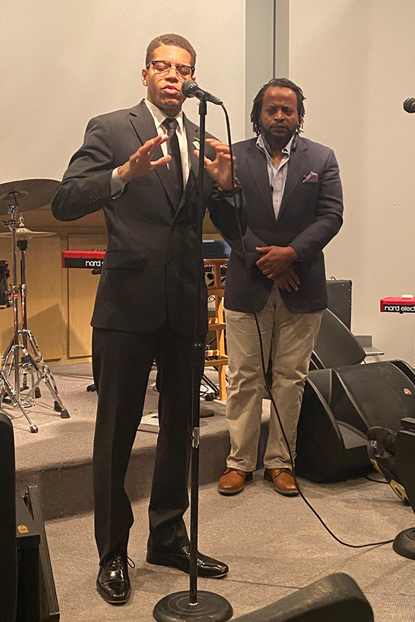 Dominick Hand and Dr. Armando Collins at 2022 Juneteenth Celebration