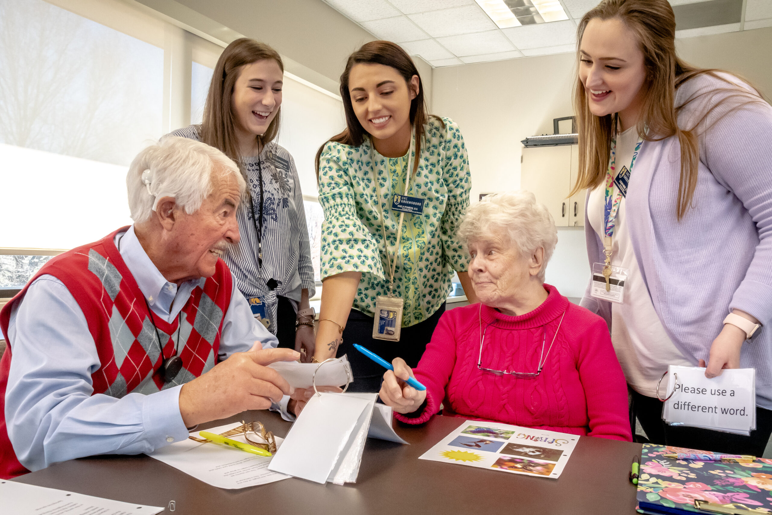 Students meet with senior citizens