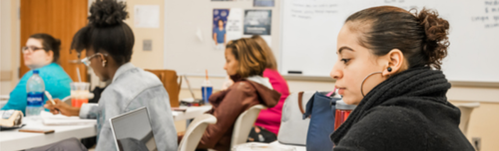 students work in a classroom