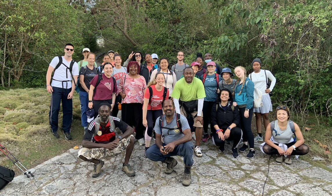 Audrey Snyder with students in St. Kitts and Nevis