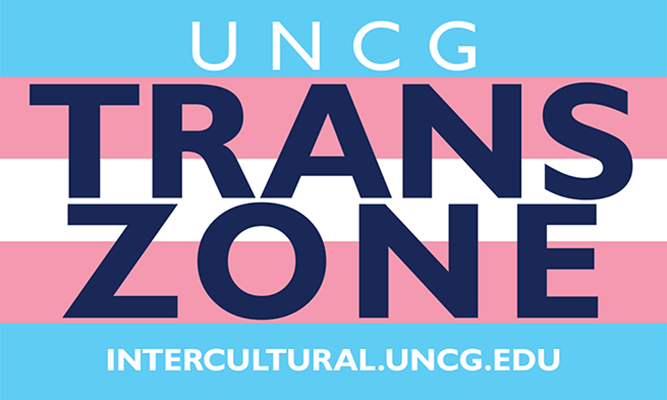 UNCG Trans Zone logo sticker.