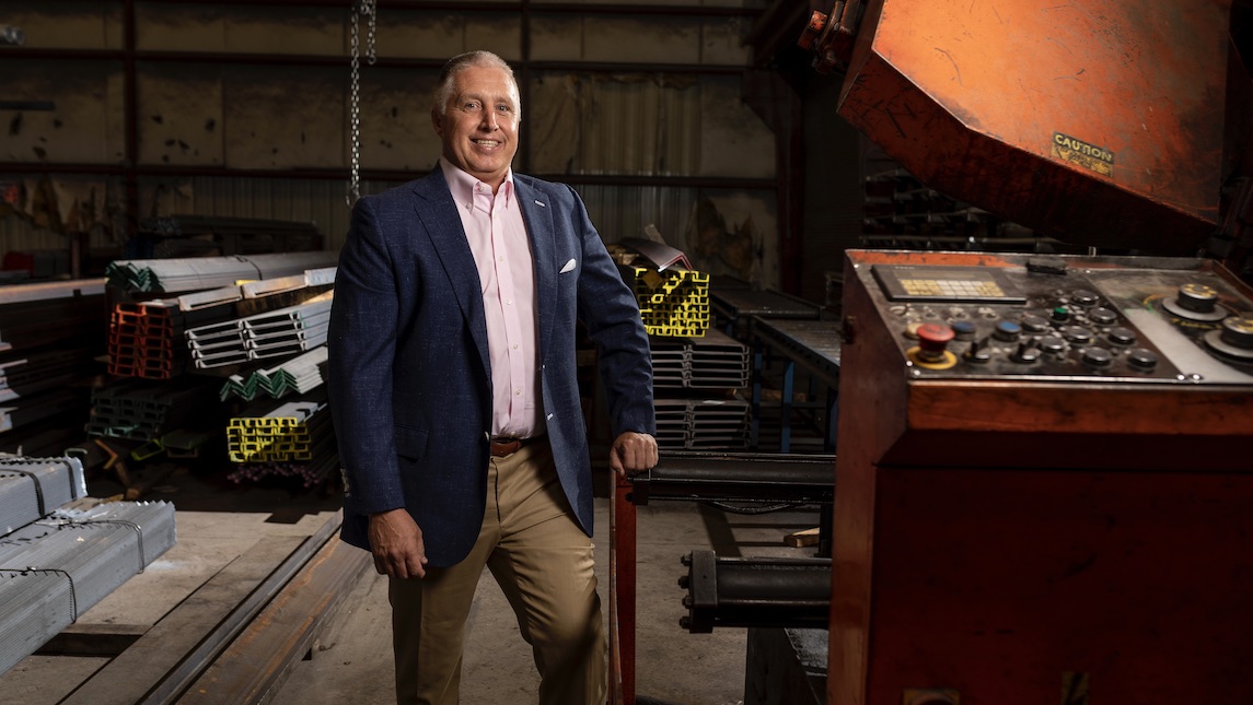 Steve Scott, president of Tri-State Steel standing in warehouse space