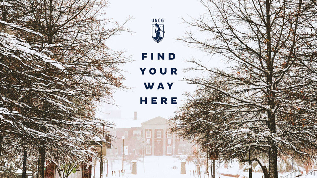 A snowy campus.