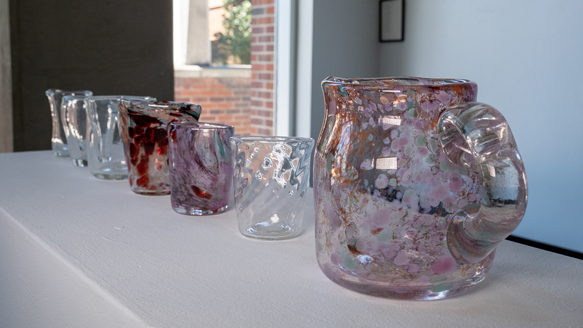 Samples of Elle Coyne's glass blowing.