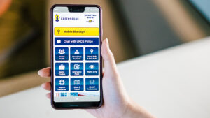 A phone has the Spartan Safe mobile app.