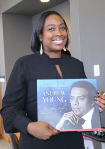 Alumni April Albritton attends the talk by Andrew Young.