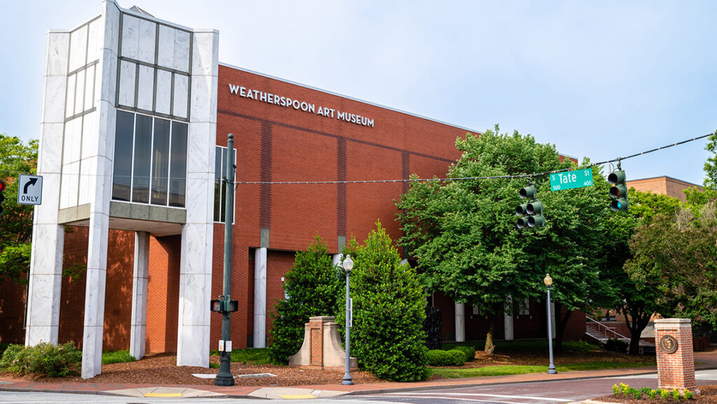 Outside the UNCG Weatherspoon Art Museum.
