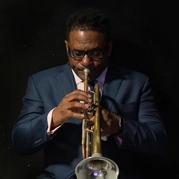 Marcus Printup playing the trumpet