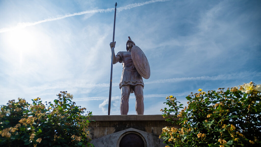 UNCG Spartan statue