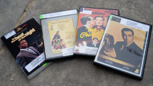 A set of four DVDs.
