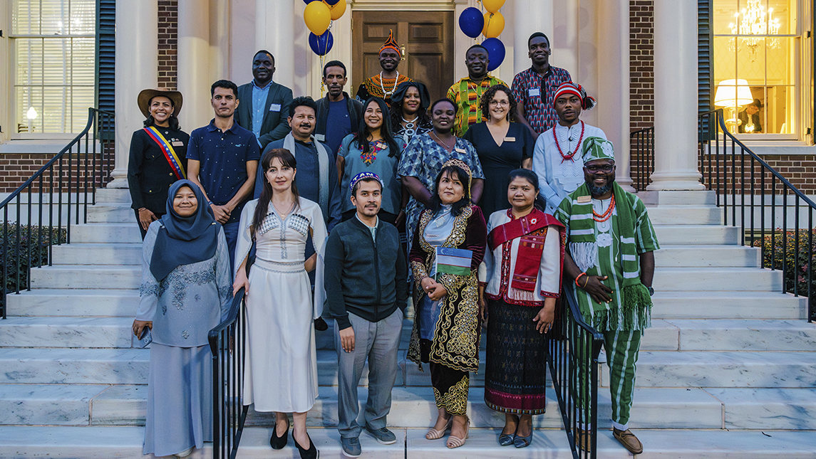 Fulbright Teaching Excellence and Achievement students gather at the UNCG alumni house.