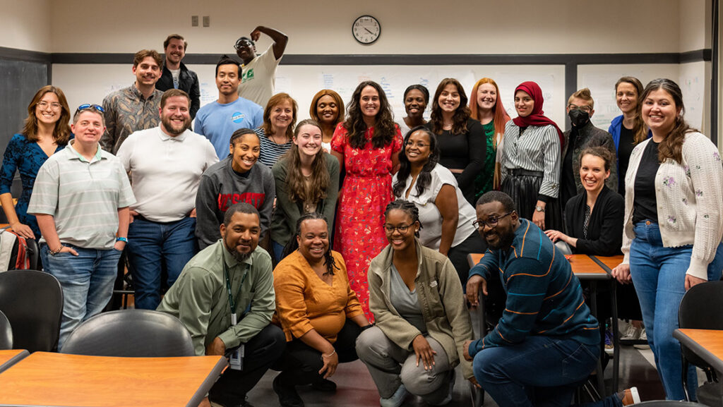 A class photo of UNCG's master of public administration class.