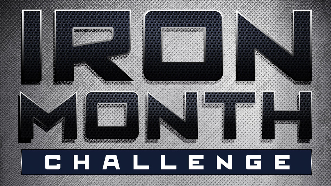 "Iron Month Challenge" promotional banner.