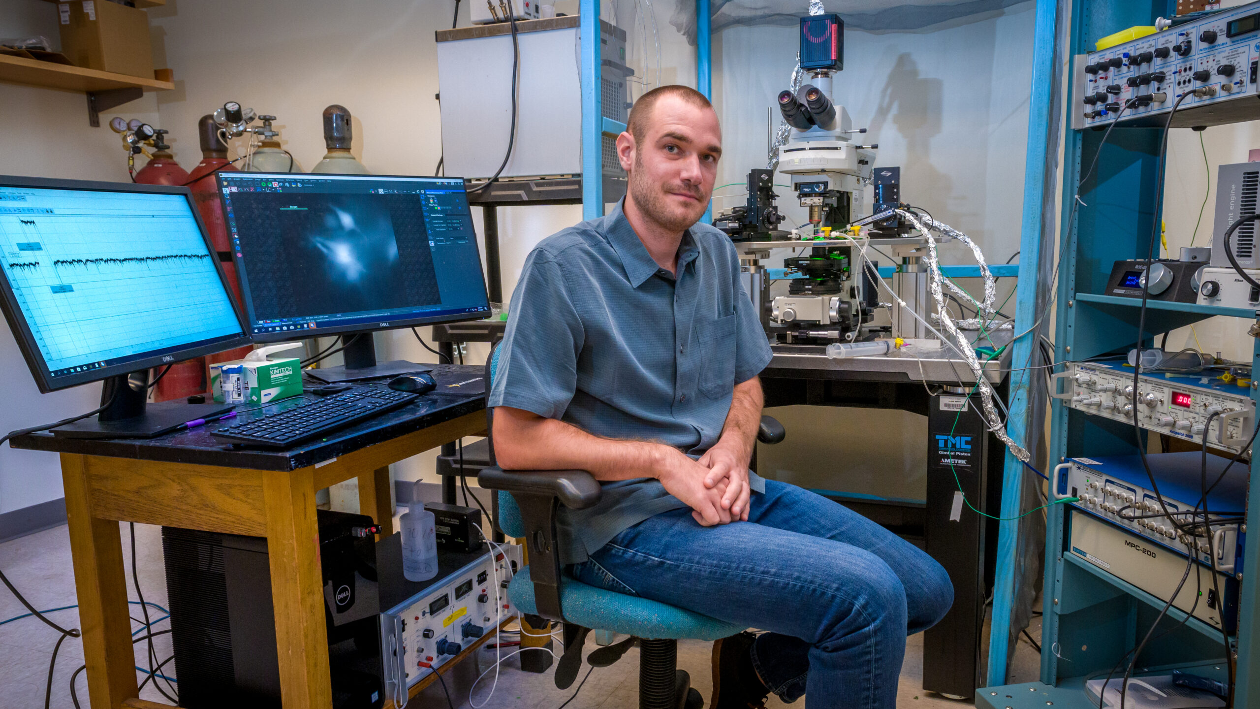 Man in the electrophysiology lab