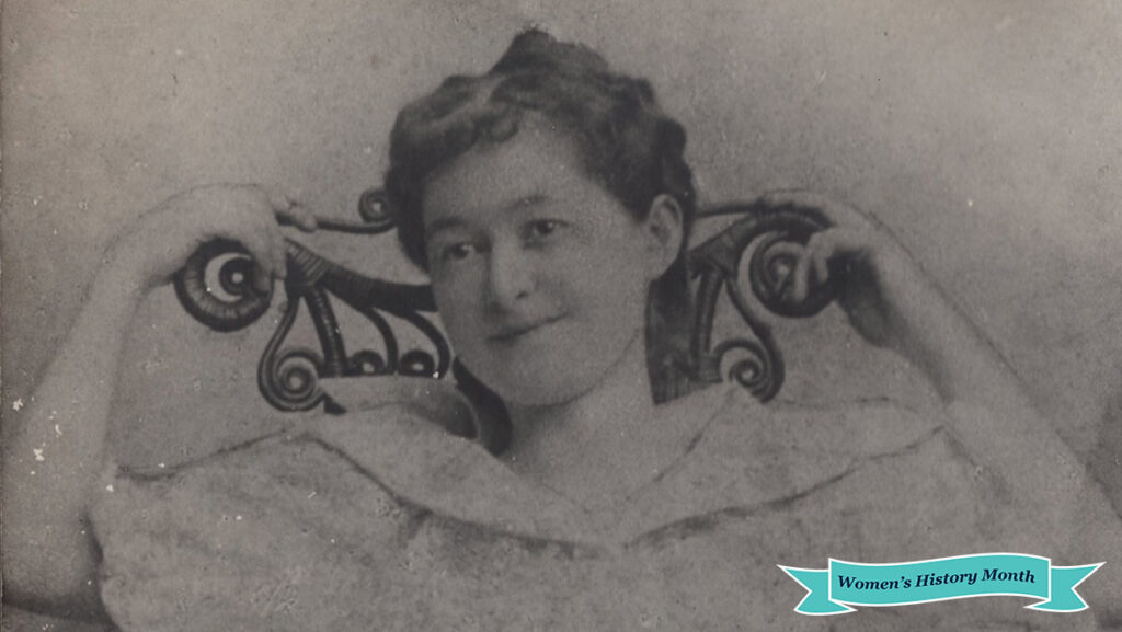 Black and white photo of a young girl from 1892.