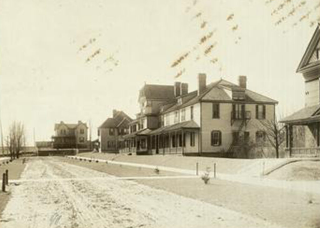 Old photo of NC State Normal and Industrial School campus from 1890's.