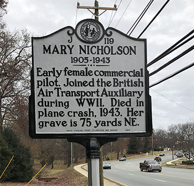 A historical marker in Greensboro commemorates Mary Webb Nicholson.