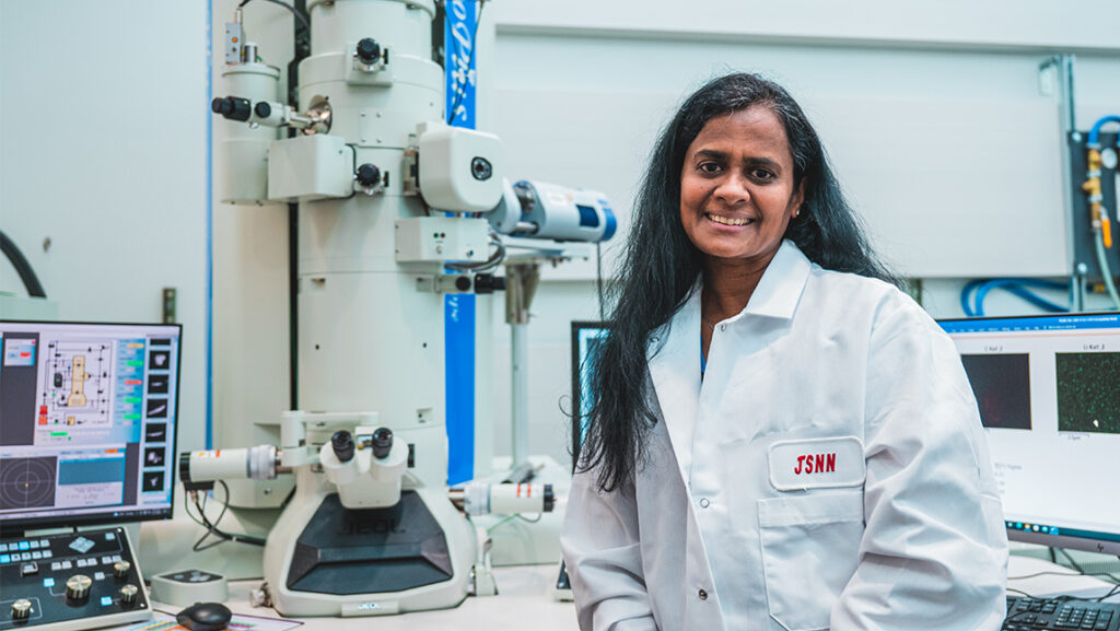 Dr. Hemali Rathnayake in her lab.