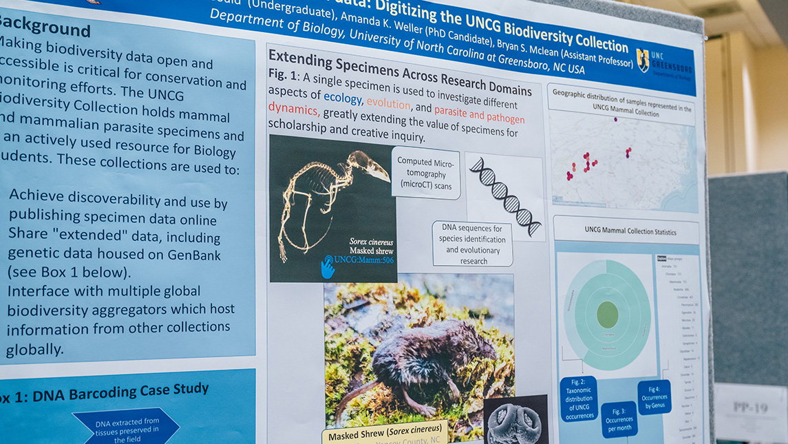 Poster with images of biology specimens.