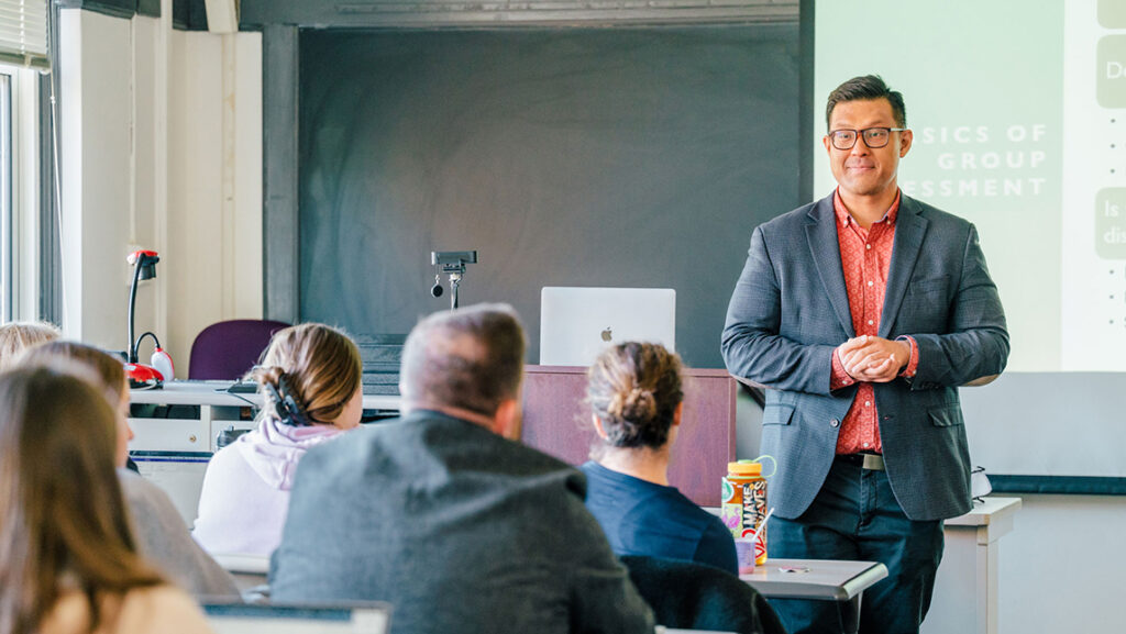 Dr. Chan conducts group counseling