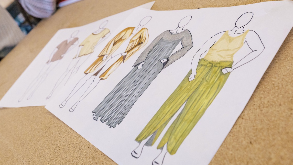 Design students work on adaptive apparel for people with disabilities.