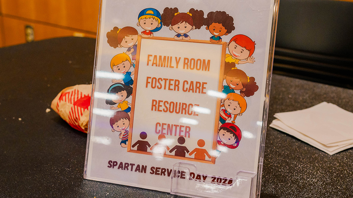 Sign for the Family Room non-profit.