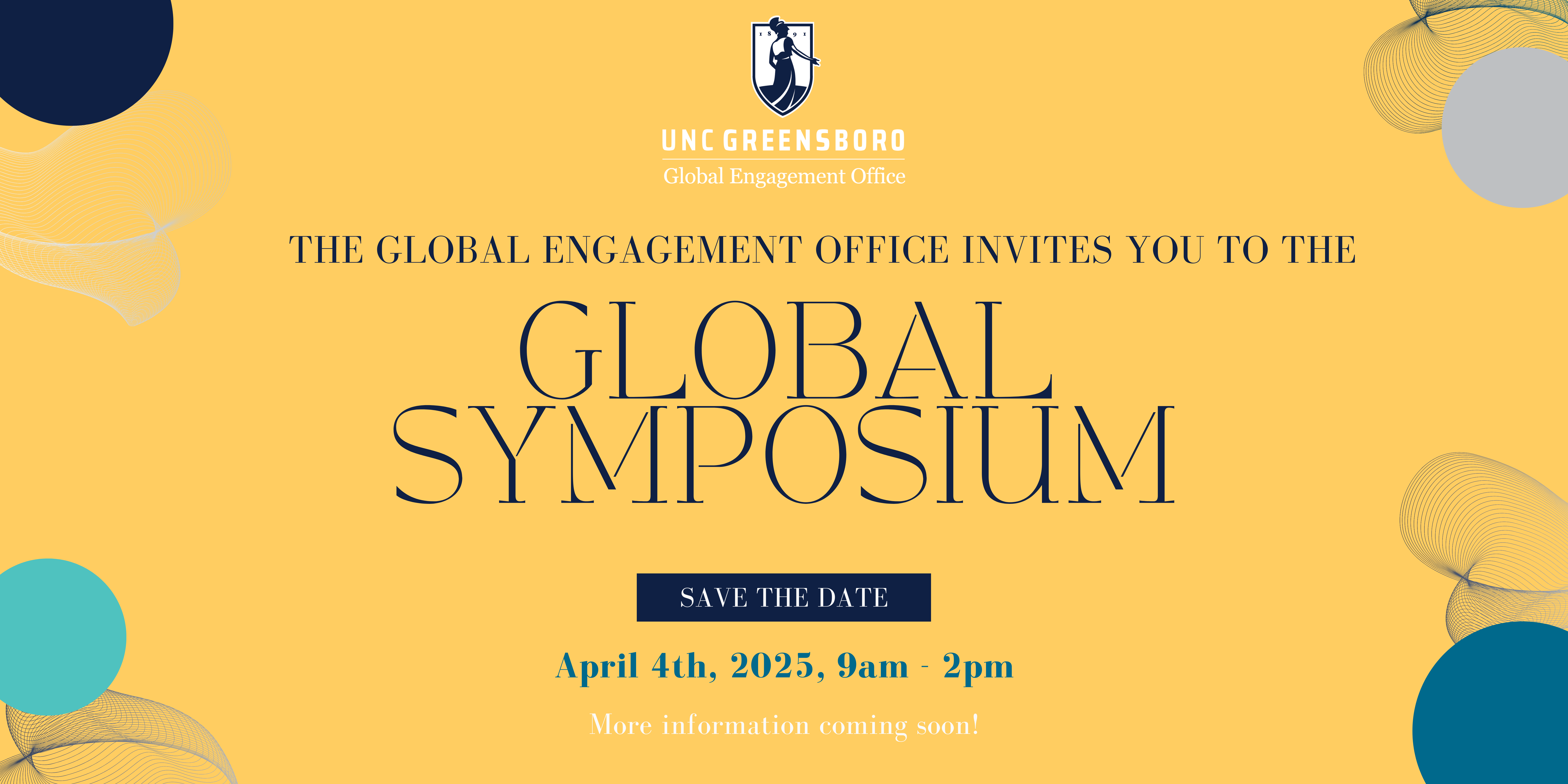 Global Symposium save the date flyer with event details