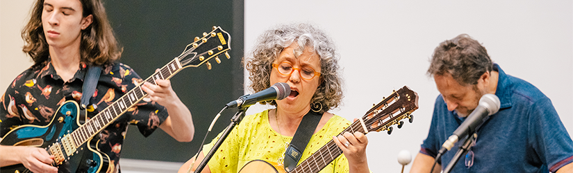 Musicology professor performing with composition professor