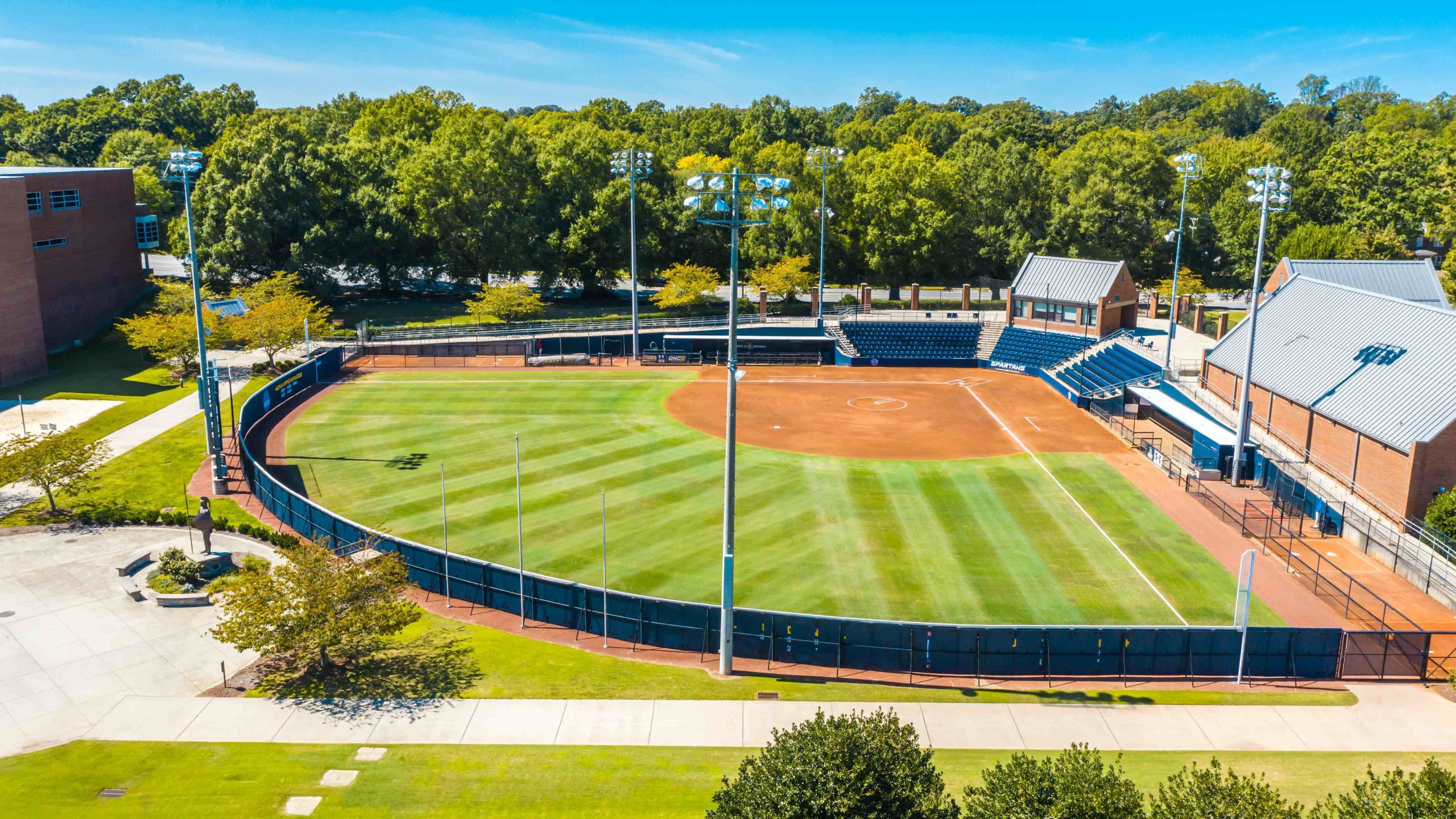 Softball stadium aerial shot