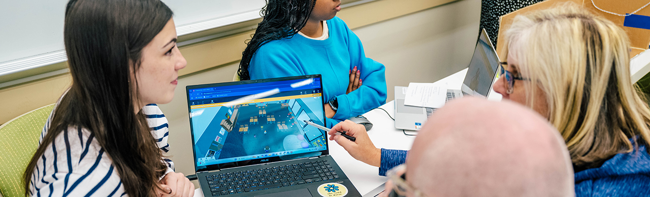 Education students construct model classrooms to understand how to best use class space.