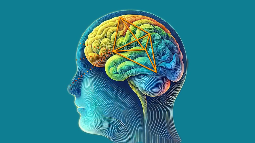 Colorful illustration of a brain.