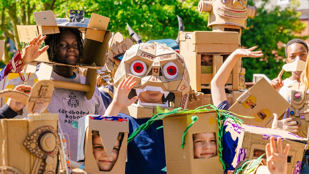 Cardboard Robot parade